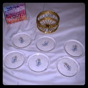 VINTAGE Ceramic coaster set!